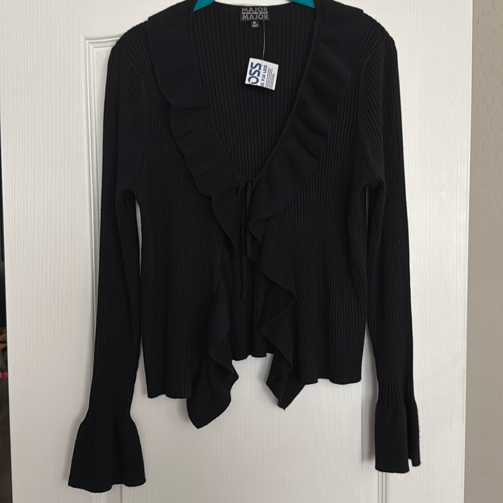 Cascade Ruffle Long Sleeve Sweater - Picture 2 of 6
